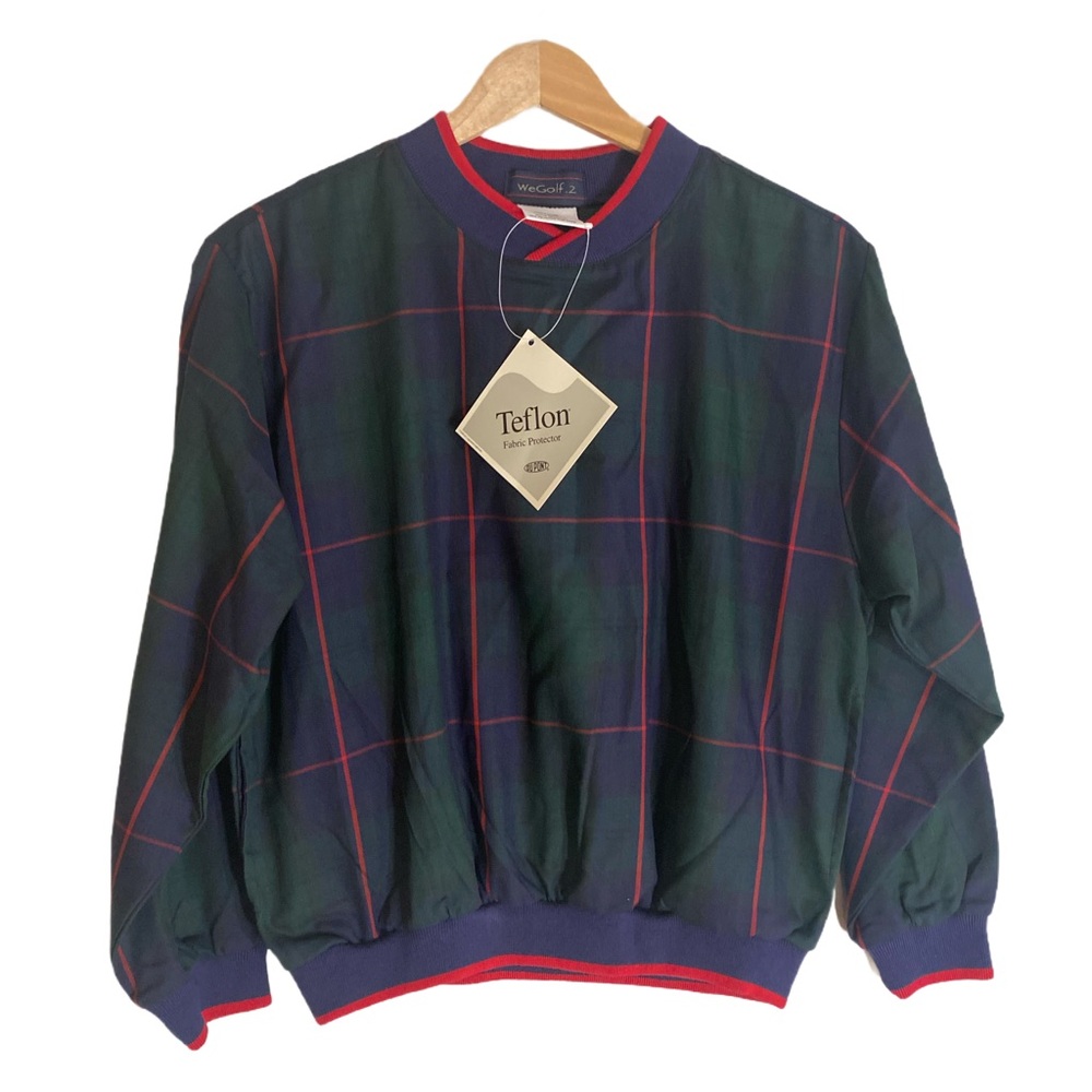 NEW WeGolf Kids Golf Windbreaker Pullover Green Plaid Sz 6/8